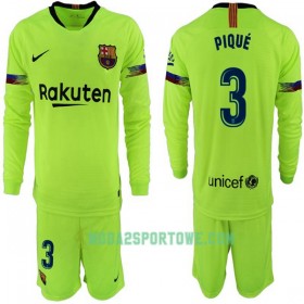 Koszulka FC Barcelona Pique 3 Dziecięcy Wyjazdowe Stroje Piłkarskie 2018-2019 Długi Rękaw